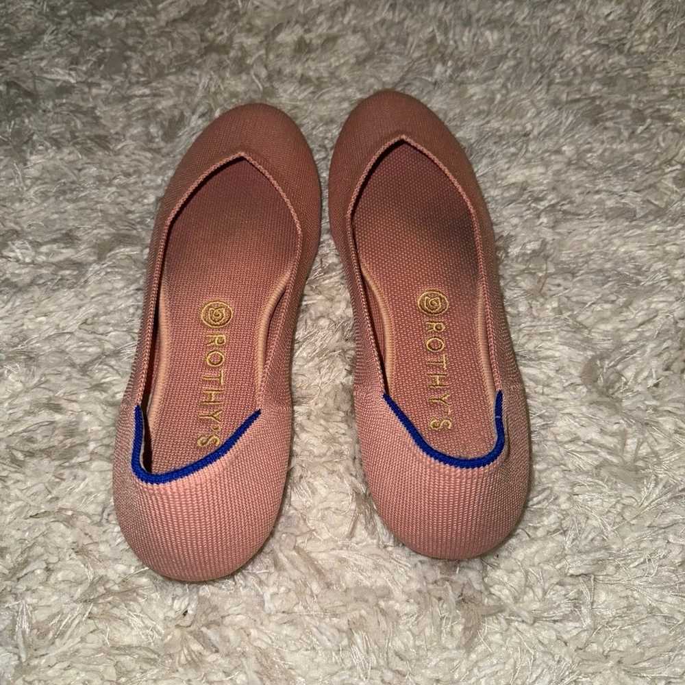 Rothys The Flat Ballet Round Toe Coral Pink Blush… - image 3