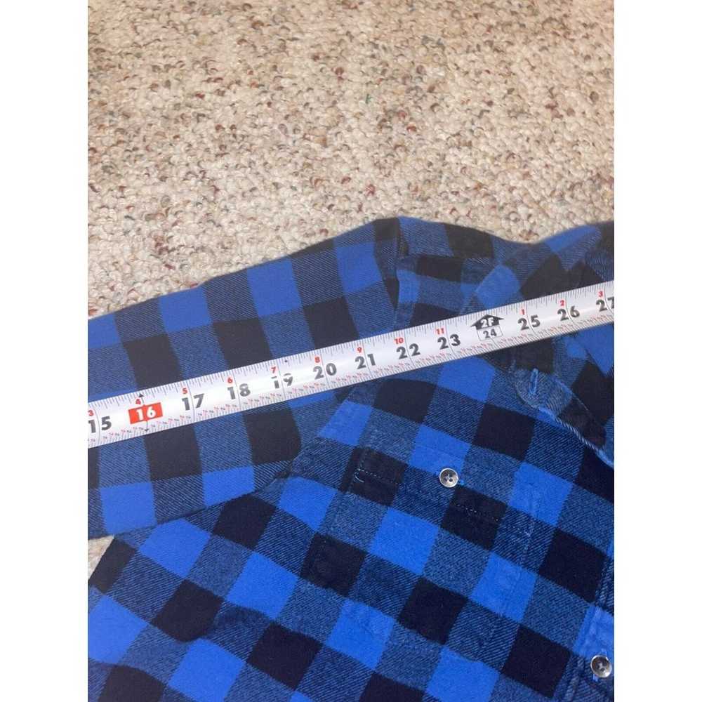 Woolrich Woman’s Blue and Black Plaid Flannel But… - image 11