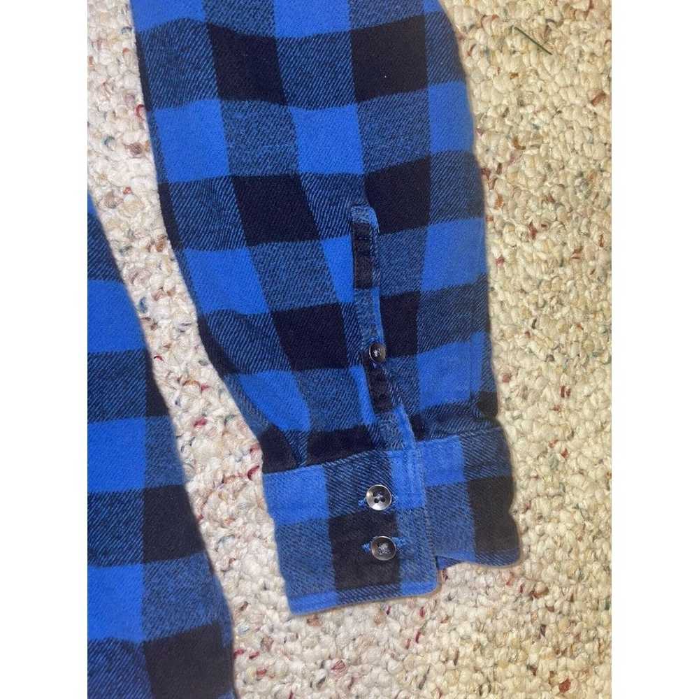 Woolrich Woman’s Blue and Black Plaid Flannel But… - image 2