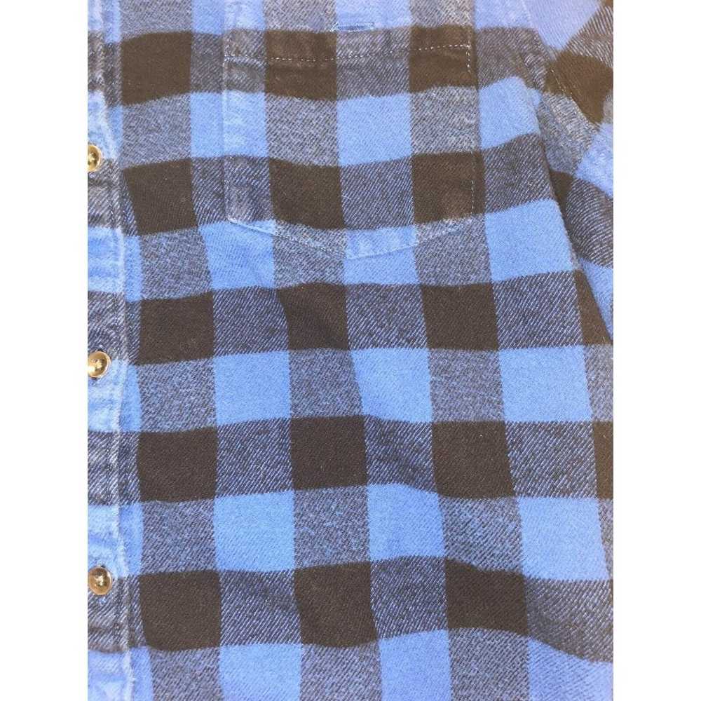 Woolrich Woman’s Blue and Black Plaid Flannel But… - image 3