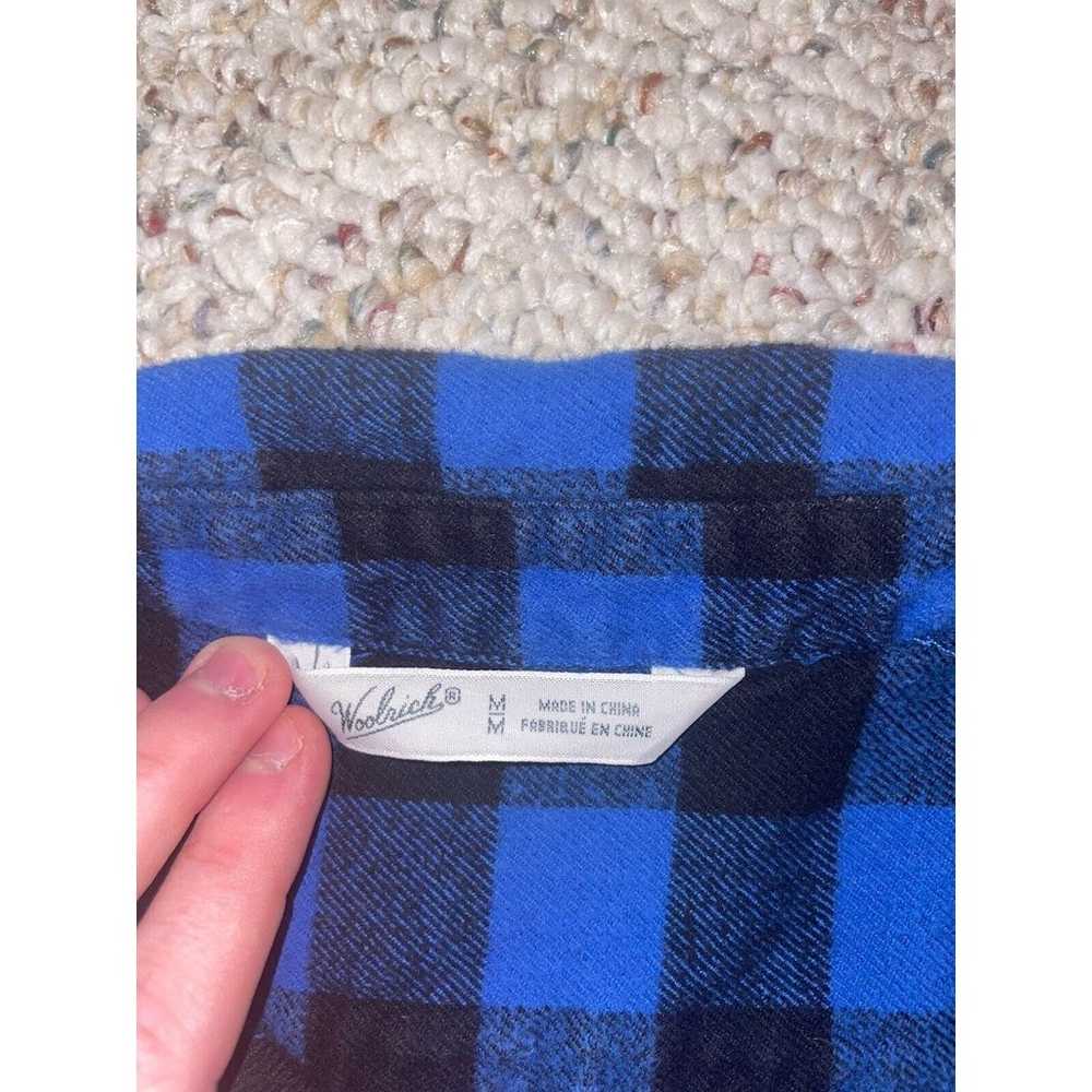 Woolrich Woman’s Blue and Black Plaid Flannel But… - image 4