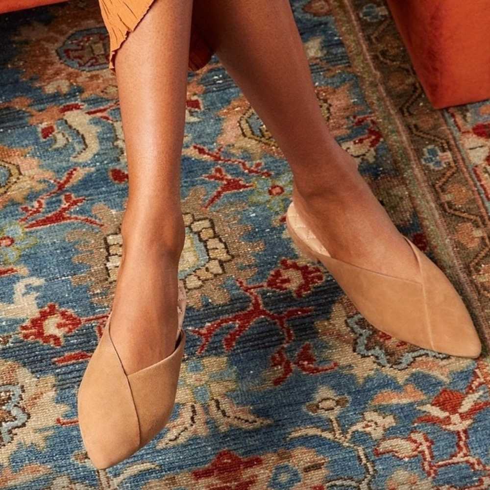 Birdies The Swan Beige Velvet Pointed Toe Mules s… - image 1