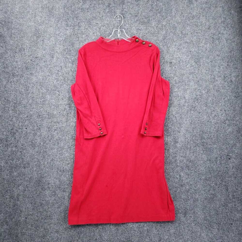 Talbots Talbots Dress M Medium Knee Length Red Ro… - image 1