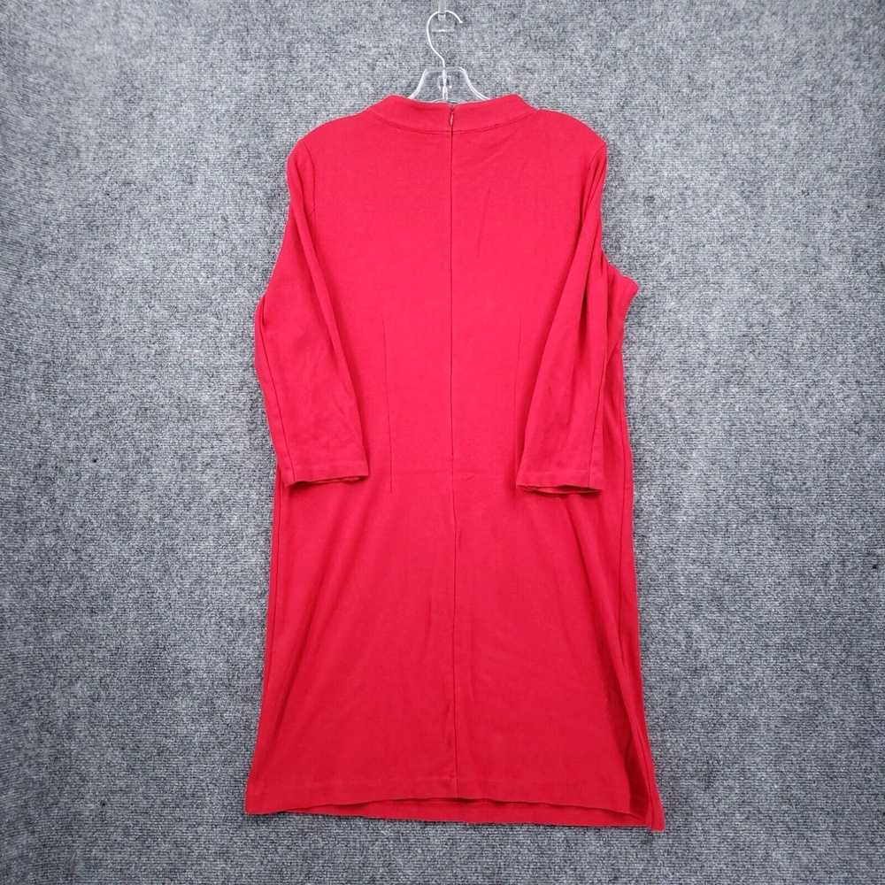 Talbots Talbots Dress M Medium Knee Length Red Ro… - image 2