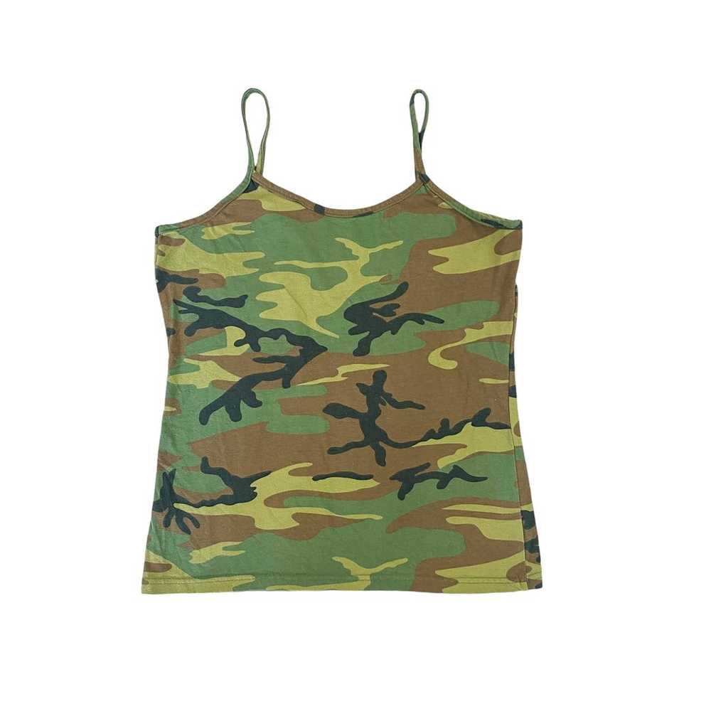 Vintage 90s Y2K Rothco Green Camo Tank Top Street… - image 2