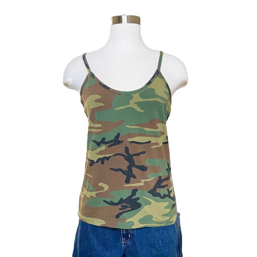 Vintage 90s Y2K Rothco Green Camo Tank Top Street… - image 4