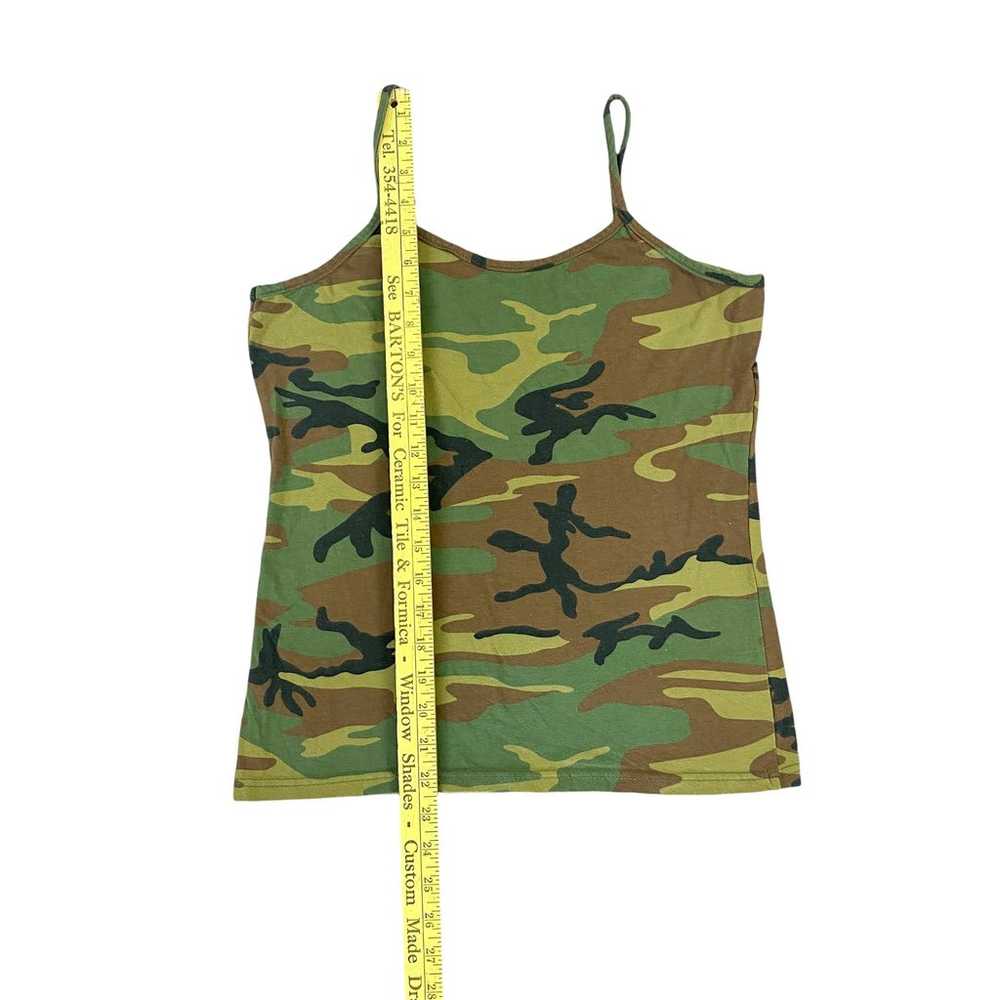 Vintage 90s Y2K Rothco Green Camo Tank Top Street… - image 7