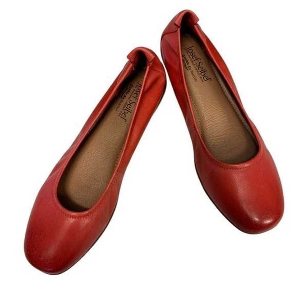 Josef Seibel Fenja 01 Red Leather Ballet Flats | … - image 9