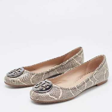 Tory Burch Reva Snake Print Minnie Ballerina Ball… - image 1