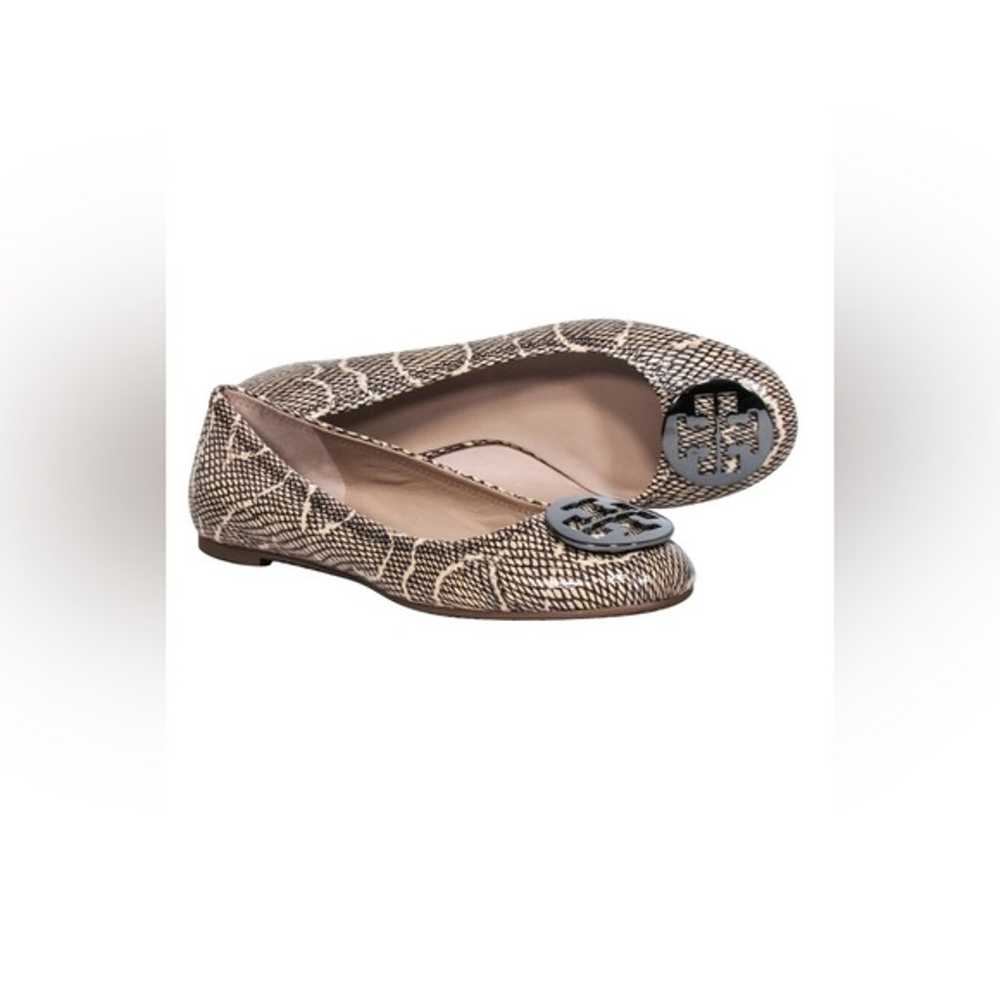 Tory Burch Reva Snake Print Minnie Ballerina Ball… - image 3