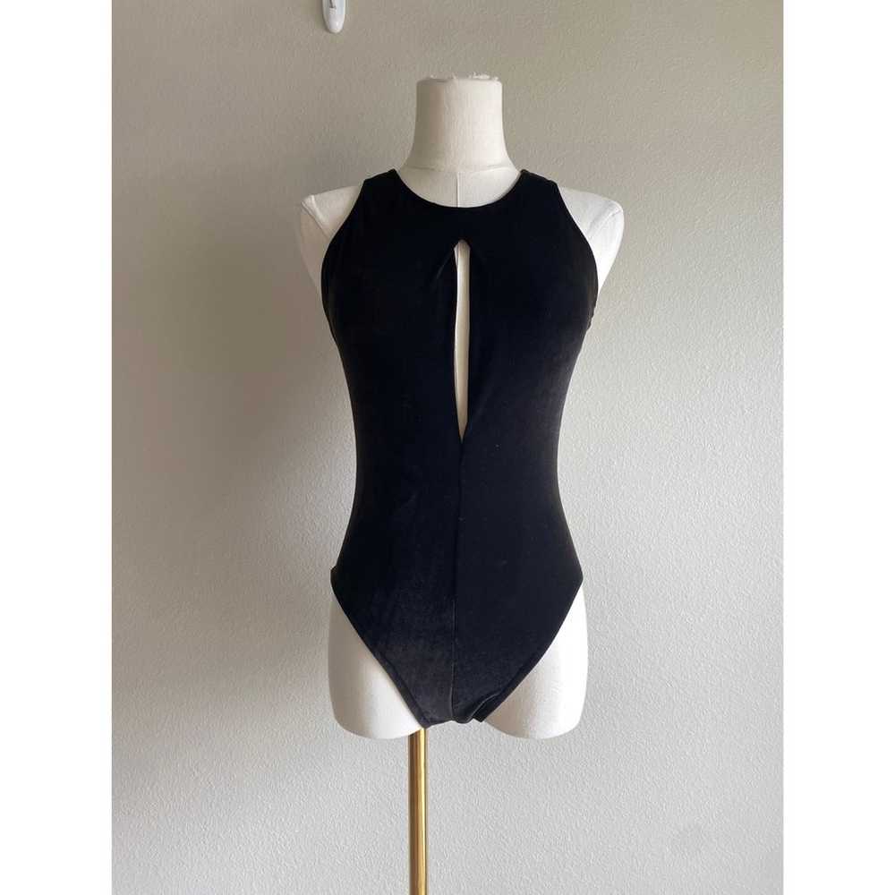 Anne Klein vintage 70s velvet one piece bodysuit … - image 2