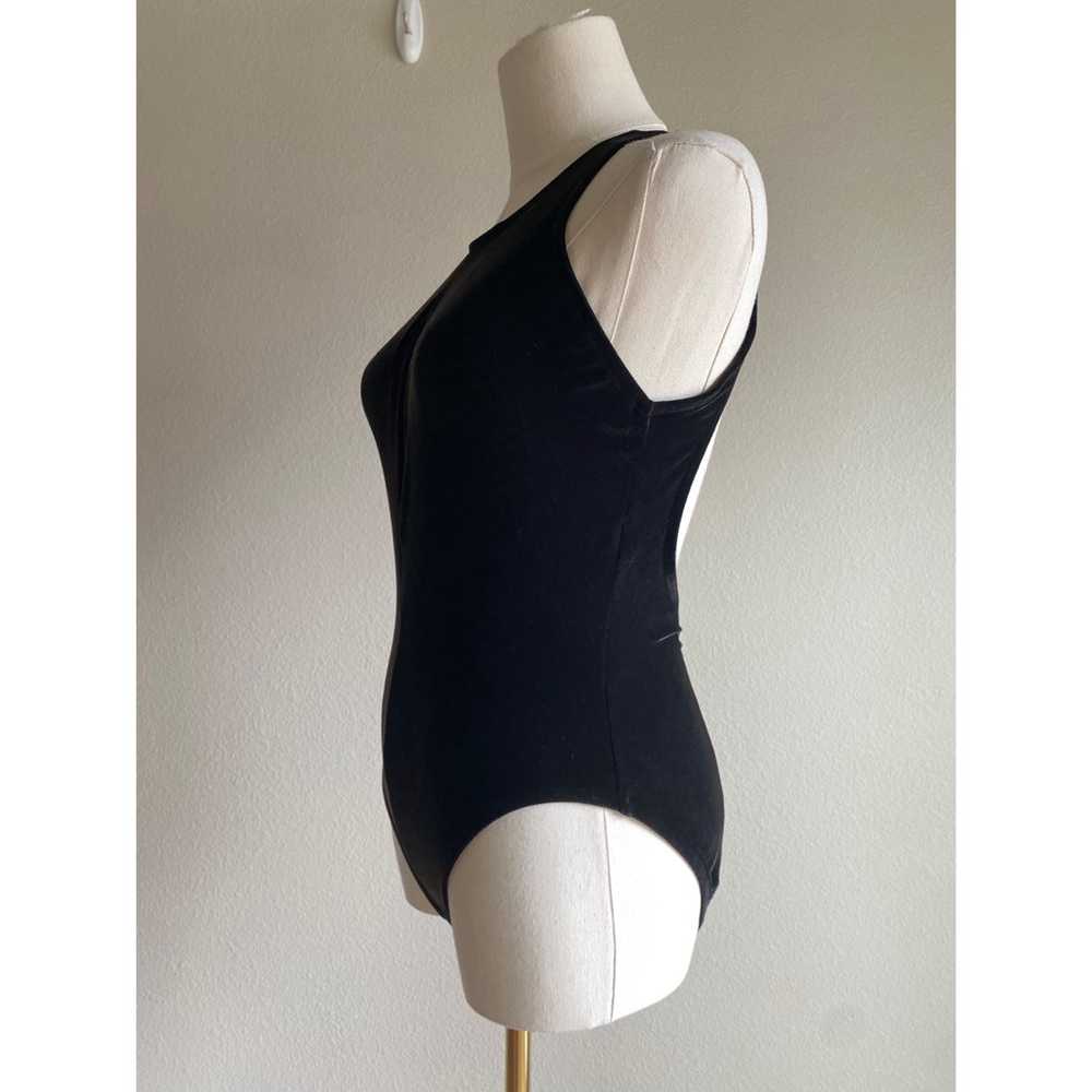 Anne Klein vintage 70s velvet one piece bodysuit … - image 3