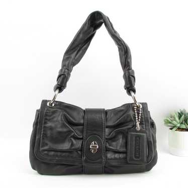 Coach COACH Y2K Black Leather Baguette Shoulder Ba