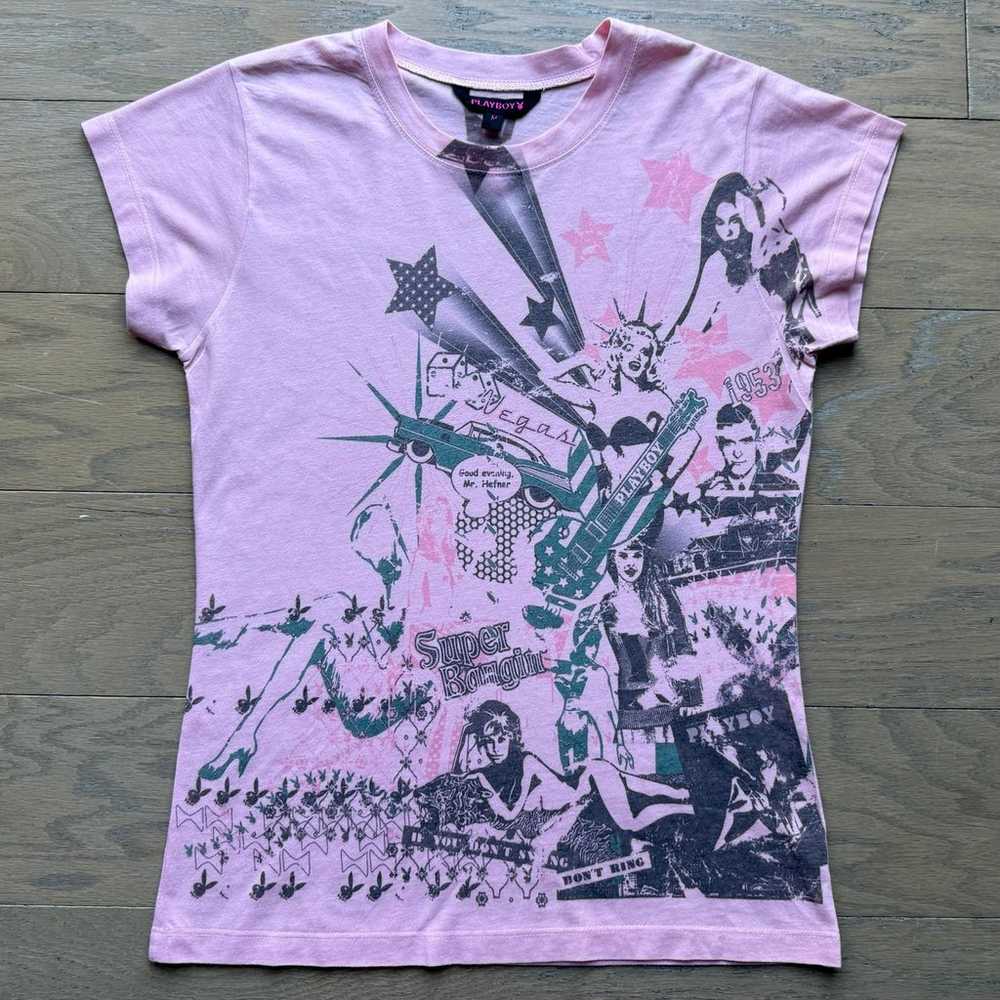 Vintage Playboy Pink Las Vegas Tee - image 1