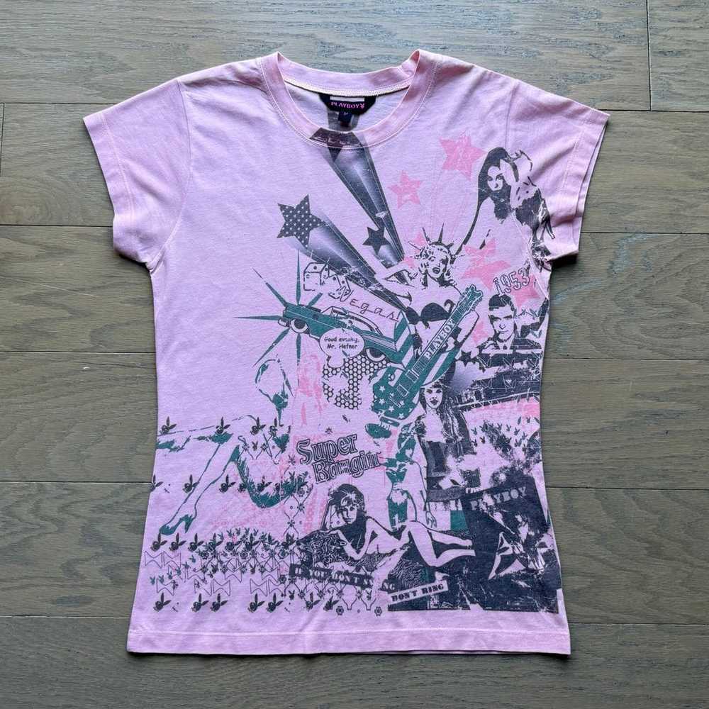 Vintage Playboy Pink Las Vegas Tee - image 5