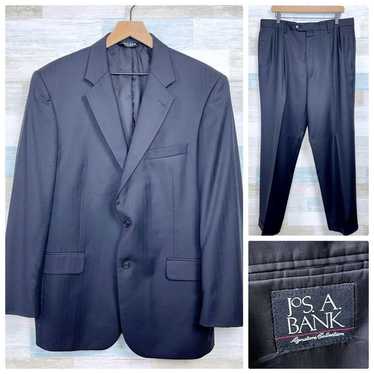 Jos. A. Bank Jos A Bank Wool Suit Black Stripe Me… - image 1