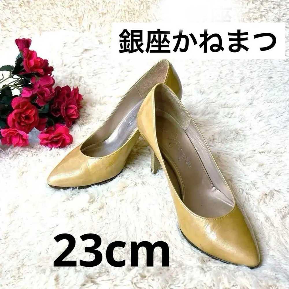 GINZA Kanematsu Pumps Enamel Beige 23 cm - image 1