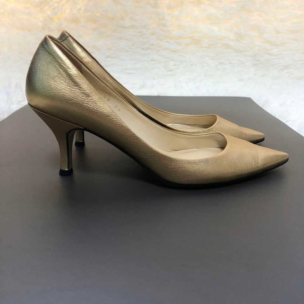 Seven Twelve Thirty Leather Gold Pumps Size 35 22… - image 4