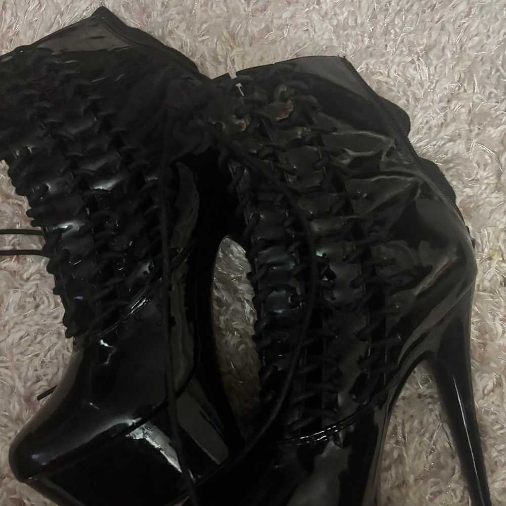 Exotic boot lace up heels - image 2