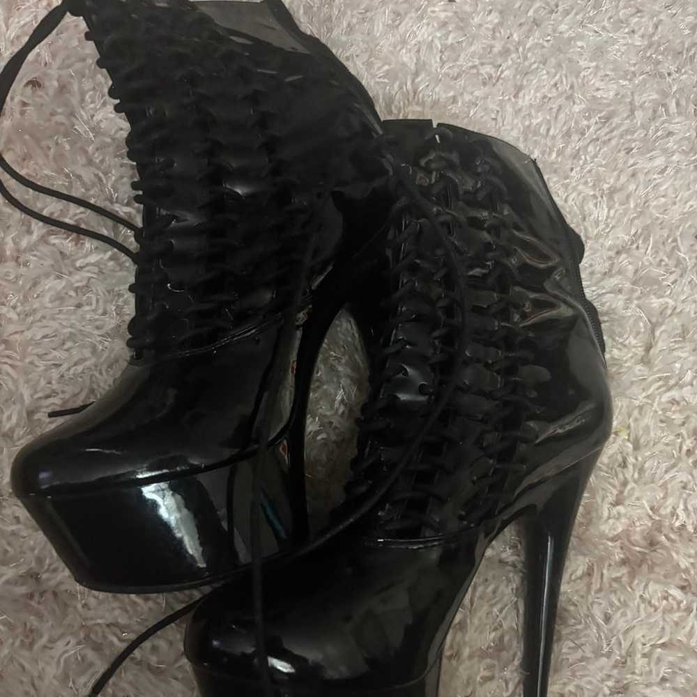 Exotic boot lace up heels - image 3