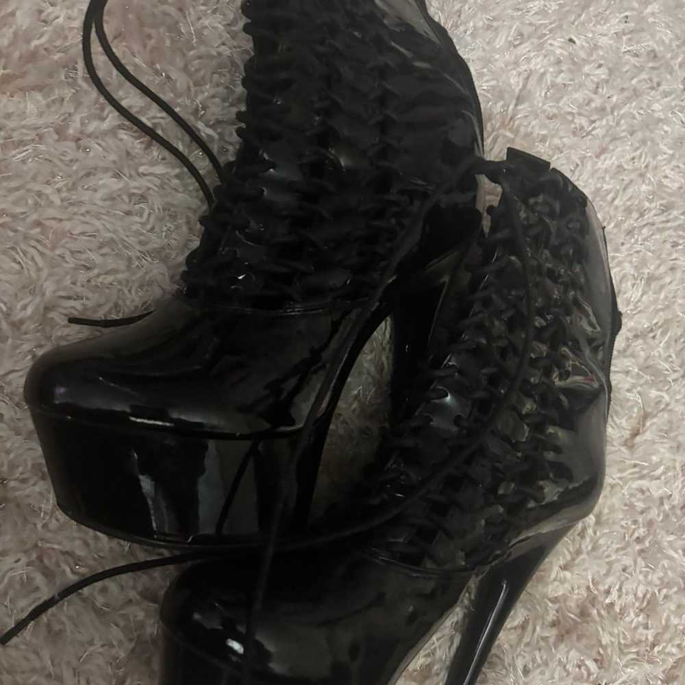 Exotic boot lace up heels - image 4