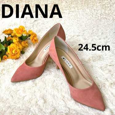 DIANA Pumps Suede Dusty Pink 24.5cm Pointed Toe