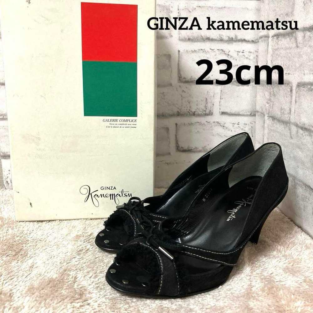 Ginza Kanematsu Open-toe Pumps Black with Box - image 1