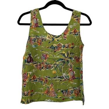 toto n ko vintage green sleeveless tropical print… - image 1