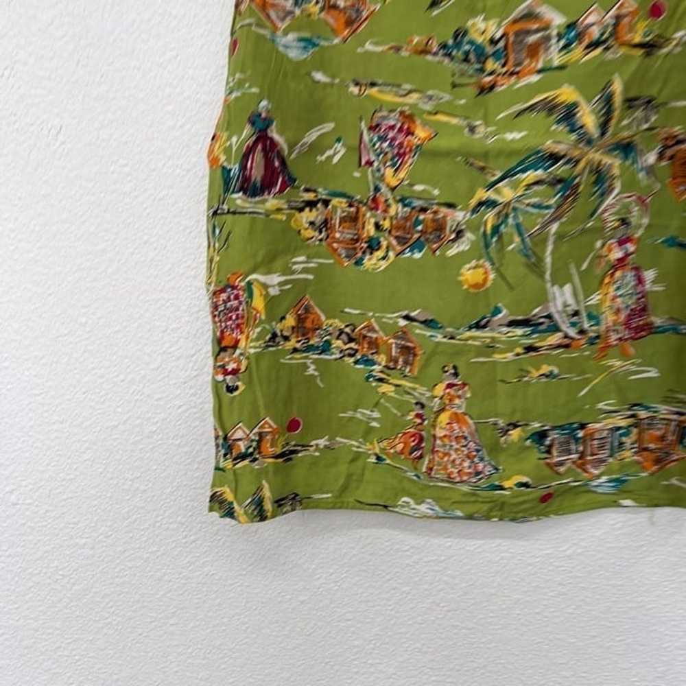 toto n ko vintage green sleeveless tropical print… - image 3