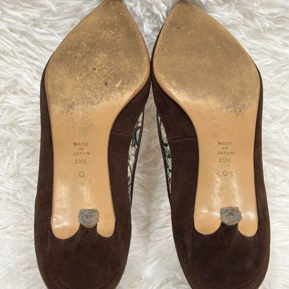 DIANA Diana Lace Suede Painted Pumps Size 23.5 - image 12