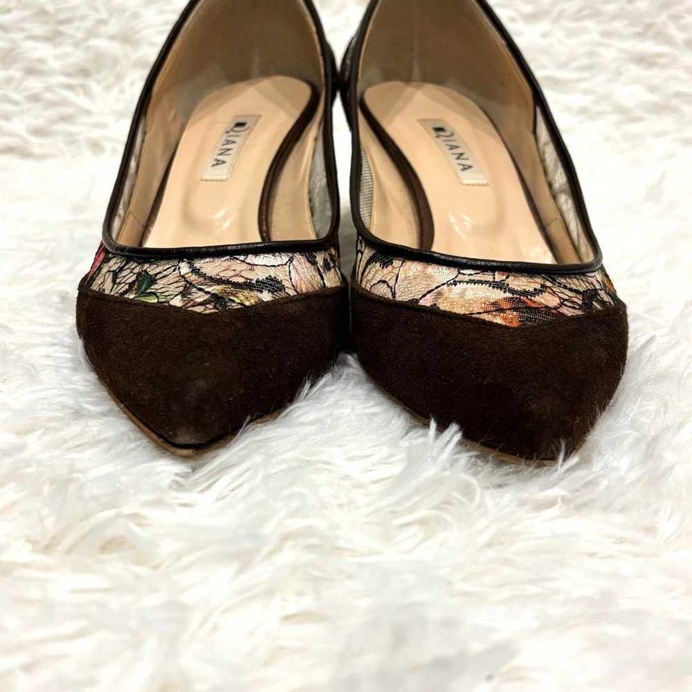 DIANA Diana Lace Suede Painted Pumps Size 23.5 - image 2