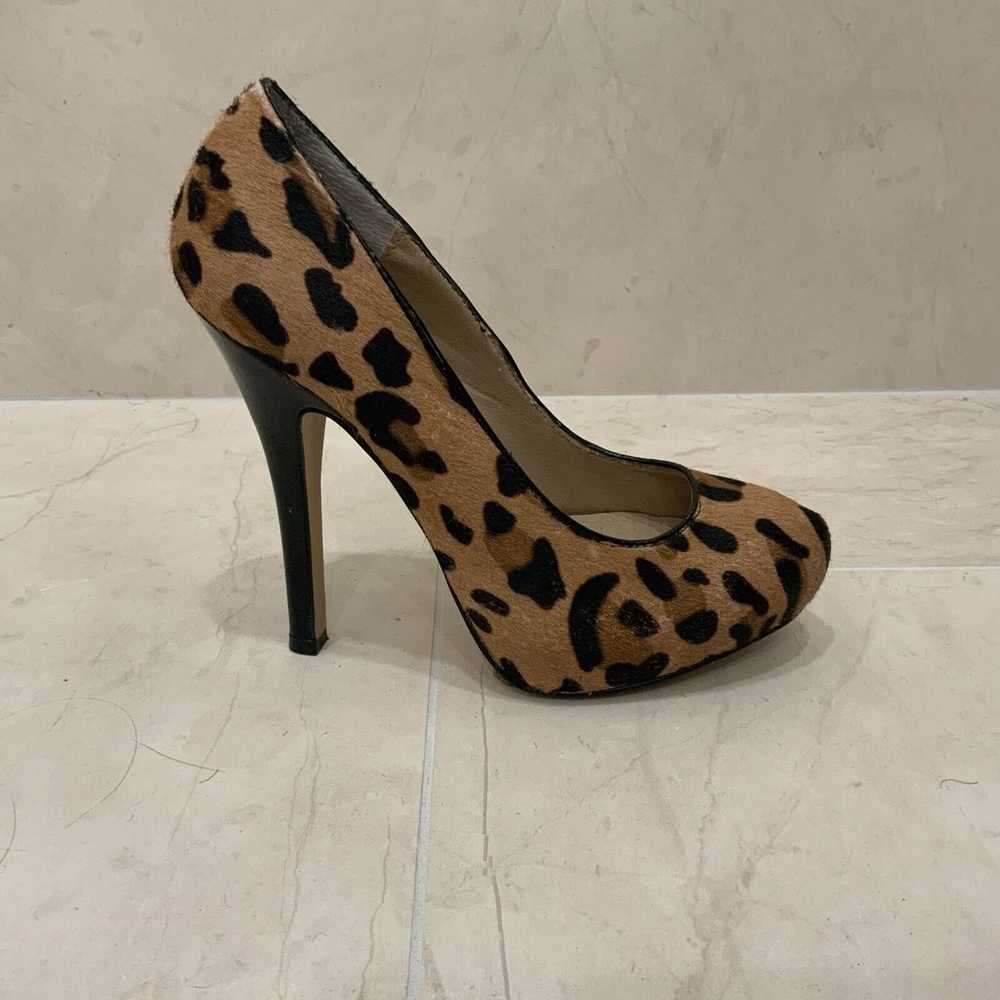 Steve Madden Sz 6.5 Jancey Leopard Print Cow Hair… - image 1