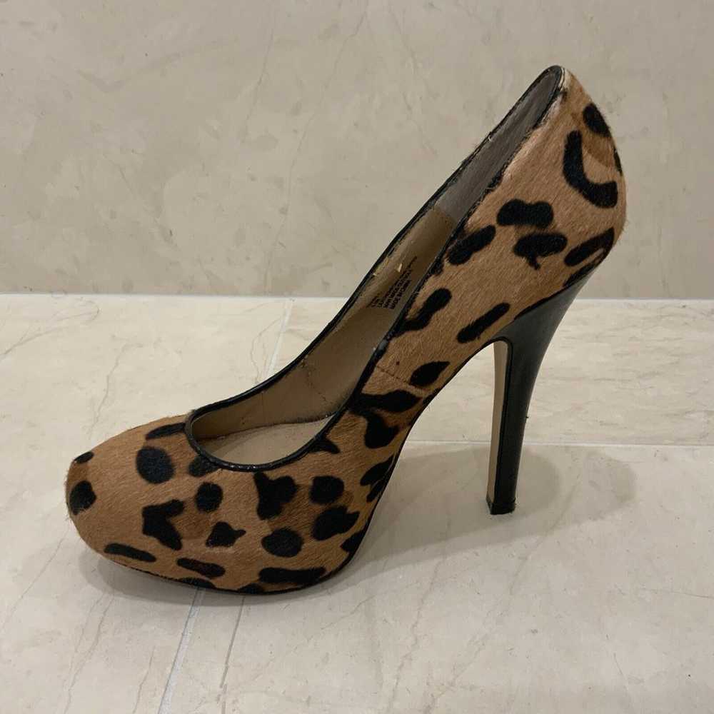 Steve Madden Sz 6.5 Jancey Leopard Print Cow Hair… - image 2