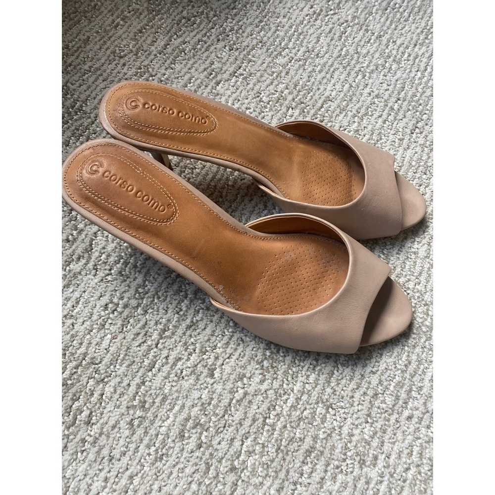 Corso Como nude leather slide heels size 7.5 - image 3