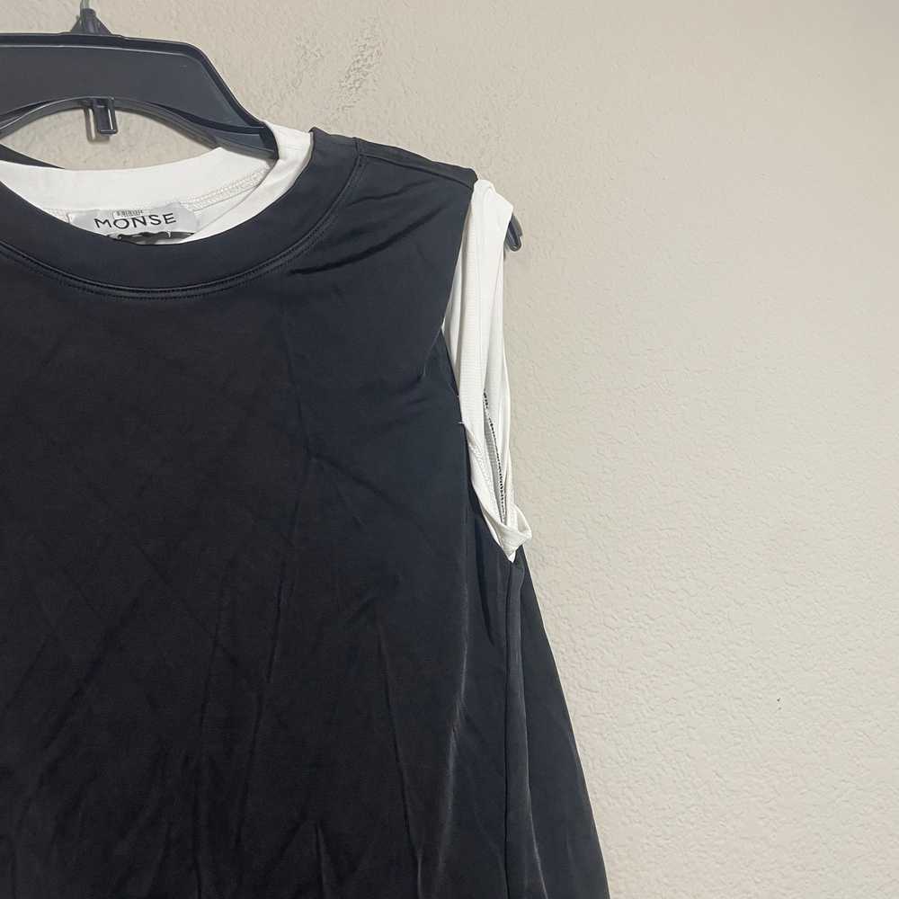 Monse Size 6 Double Layer Twisted Top Black White… - image 4