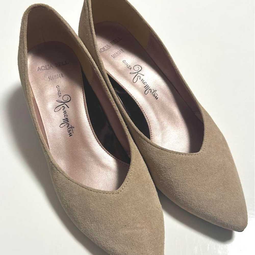 【Ginza Kanematsu】Pumps High Heels Suede Beige 21.5 - image 1