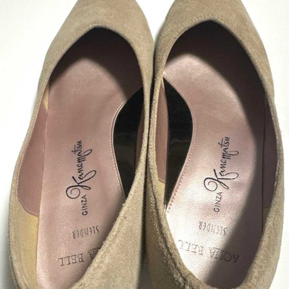 【Ginza Kanematsu】Pumps High Heels Suede Beige 21.5 - image 5