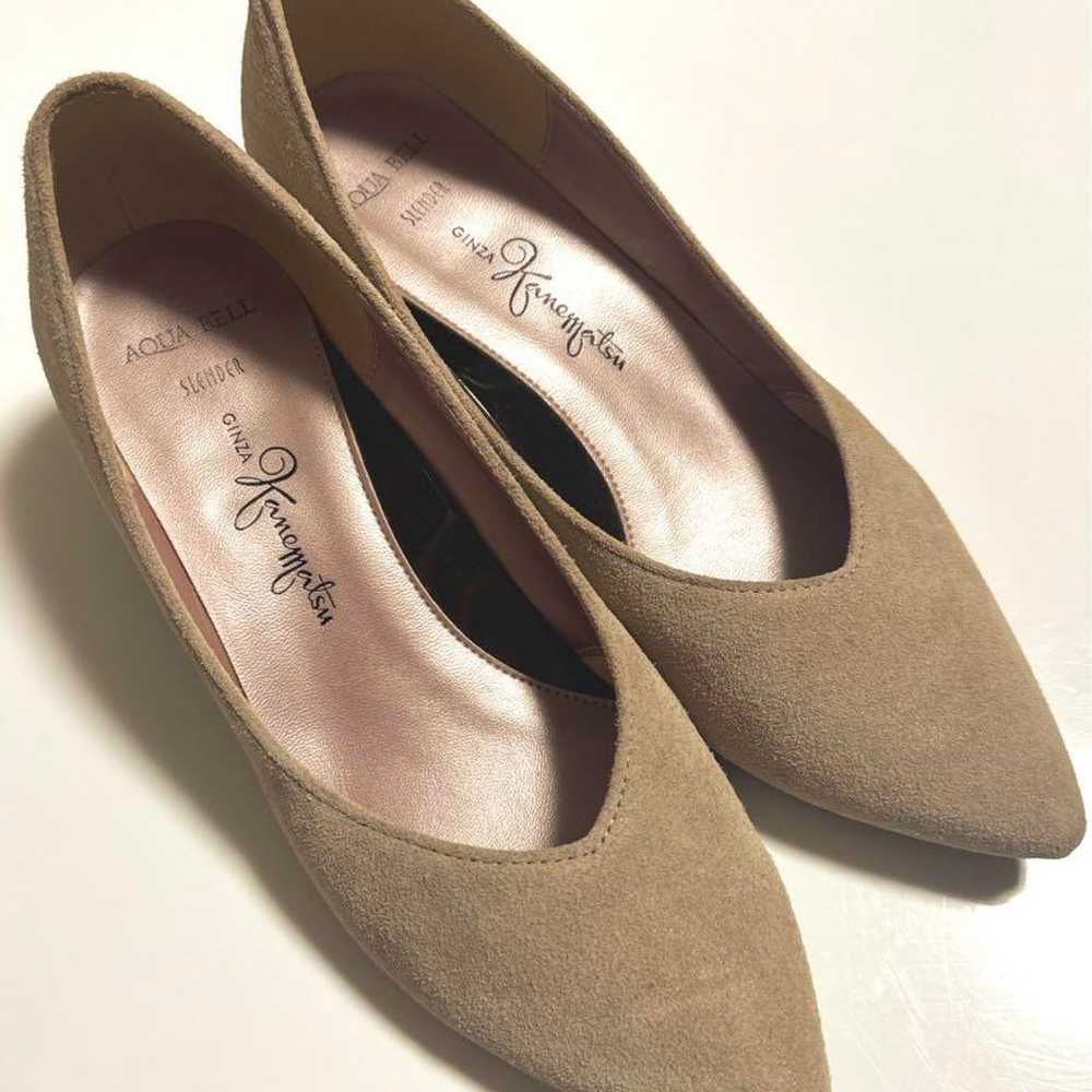 【Ginza Kanematsu】Pumps High Heels Suede Beige 21.5 - image 7