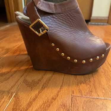 Steve Madden wedge leather studded heels shoes