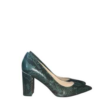 Marc Fisher Vivienne Green Snake Print Block Heel… - image 1