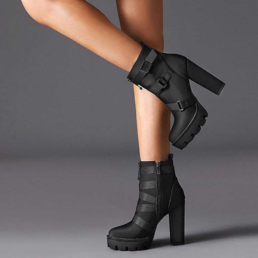 Wetkiss Chunky Platform Boot Heels - image 1