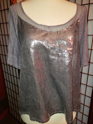 Unkwn Silver Sequin Blouse