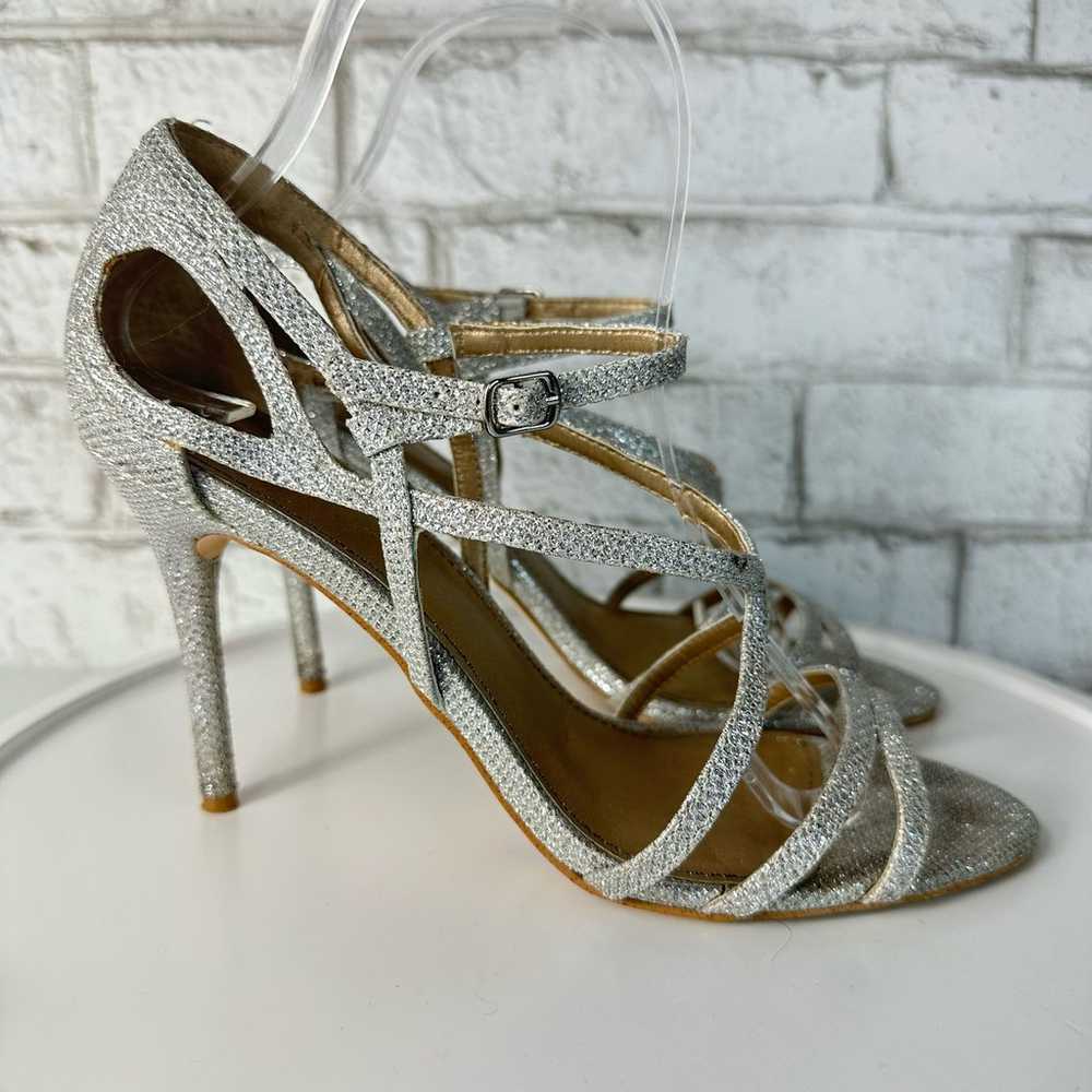 Badgley Mischka Belle Heels Strappy Glitter Spark… - image 2