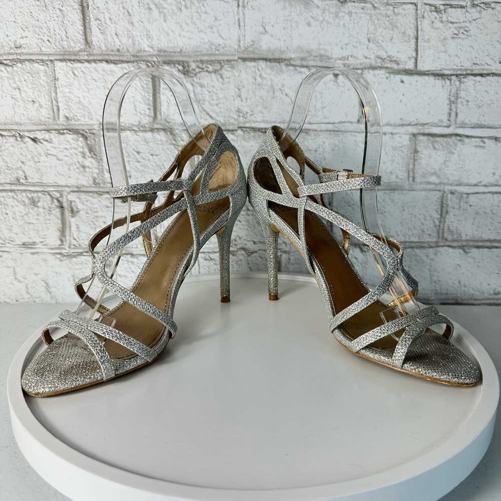 Badgley Mischka Belle Heels Strappy Glitter Spark… - image 6