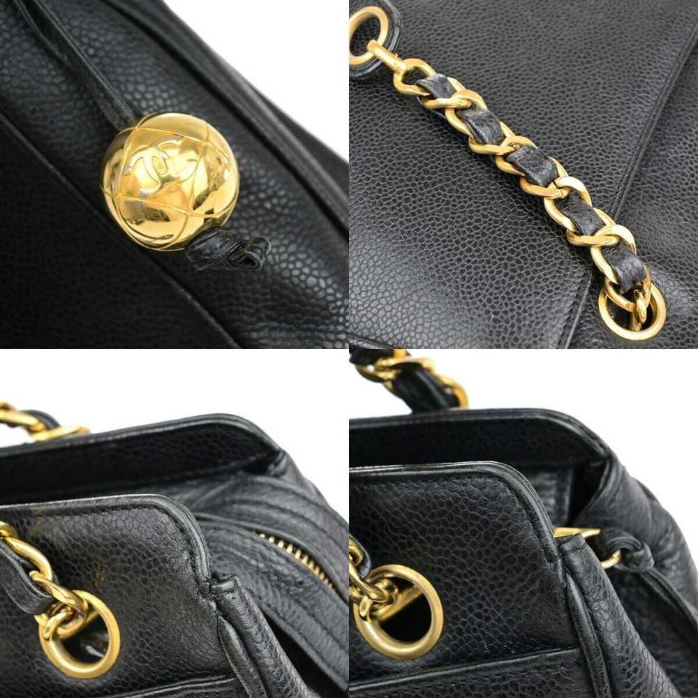 Chanel Triple Coco Black Leather Shoulder Bag (Pr… - image 7