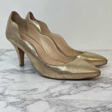 Loeffler Randall Gold Tilda Scalloped Pumps 8