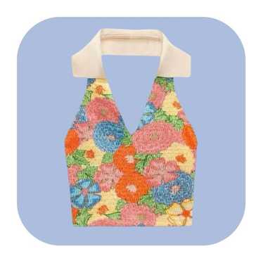 Zara M floral smocked halter - image 1