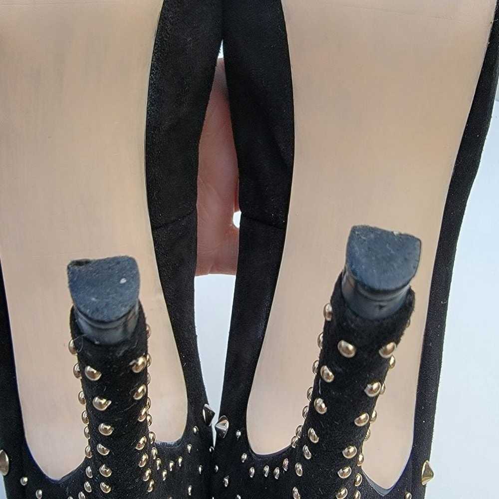 ZARA Black Suede Studded Stiletto peep toe platfo… - image 10