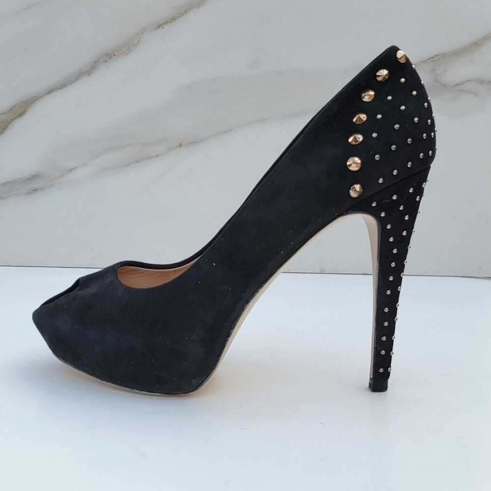 ZARA Black Suede Studded Stiletto peep toe platfo… - image 4