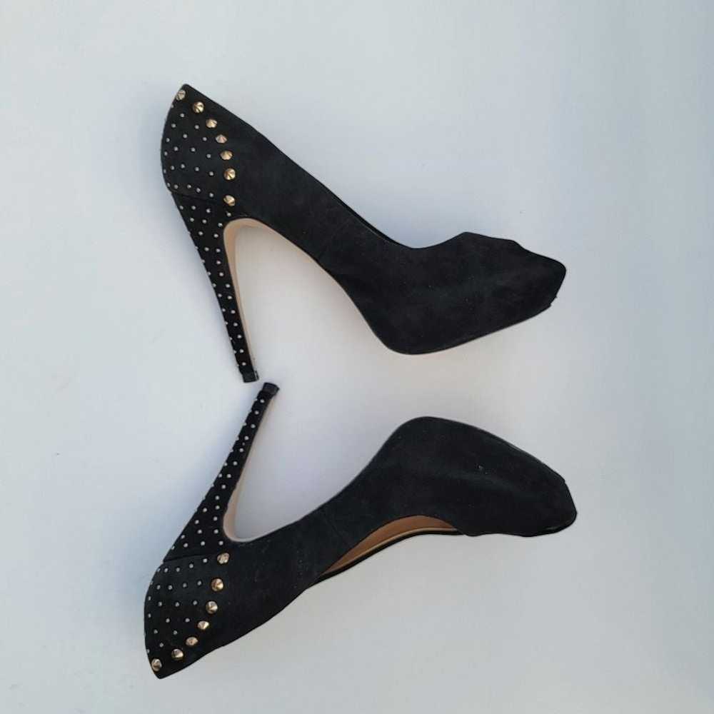 ZARA Black Suede Studded Stiletto peep toe platfo… - image 6